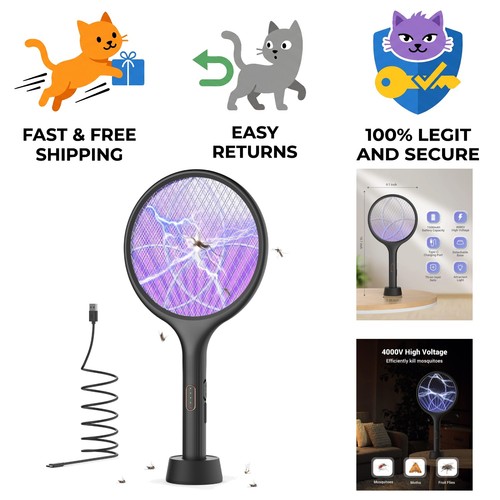 Rechargeable 4000v fly zapper - rechargeable,